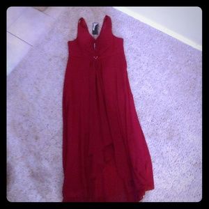Semi formal cranberry chiffon dress